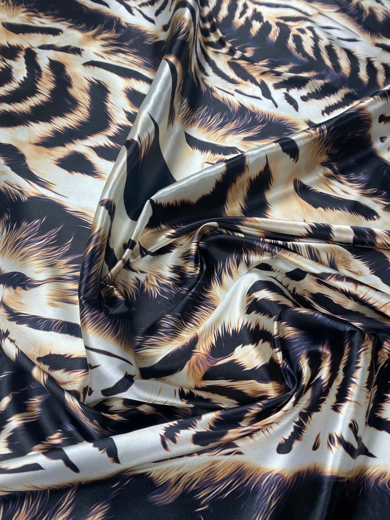 Animal Print Lycra Satin Fabric Sold by Metre - Whotex Fabrics London