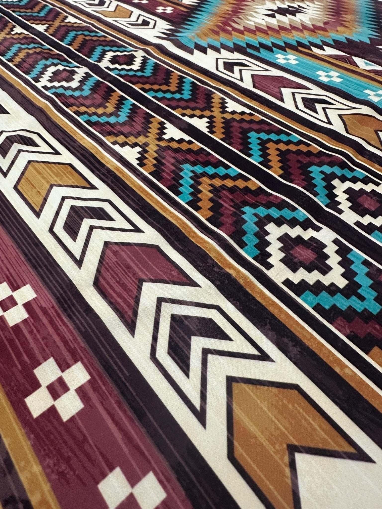 Aztec Retro Southwest Fabric – Custom Printed Fabric, Choose Material ...