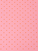 Baby Pink with Orange Polka Dot Satin Fabric by the Metre - Whotex Fabrics London