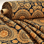Baroque Black Gold Fabric by Metre - Whotex Fabrics London