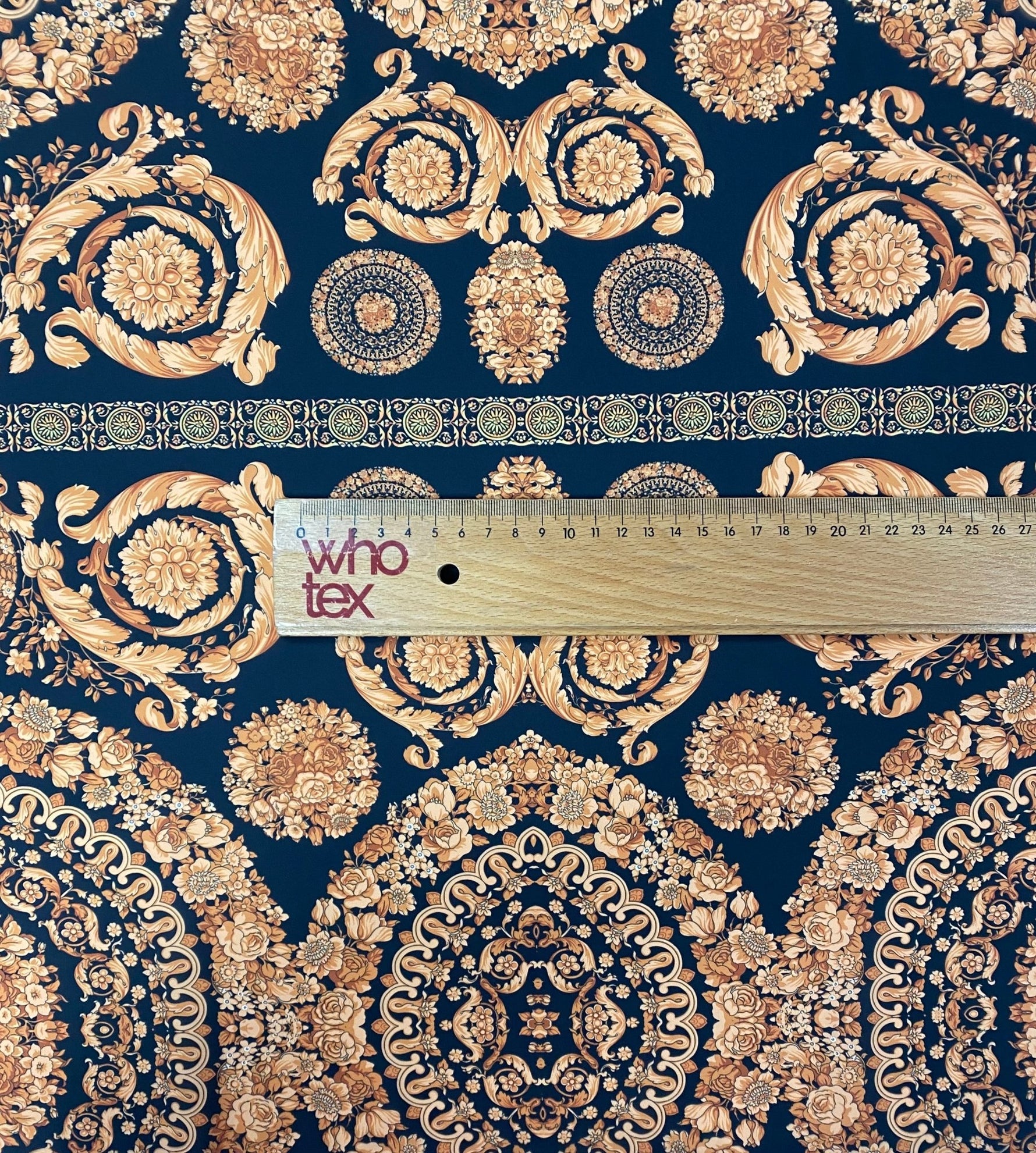 Baroque Black Gold Fabric by Metre - Whotex Fabrics London