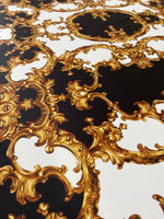 Baroque Black White Gold Pattern Fabric by the Yard for Elegant Crafts - Whotex Online Fabric Store