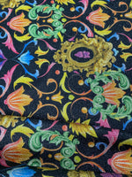 Baroque Floral Lurex Fabric by the Metre - Whotex Fabrics London