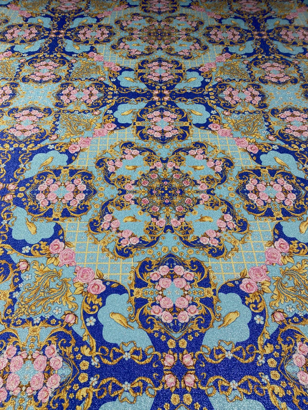 Baroque Floral Lurex Fabric by the Metre - Whotex Fabrics London