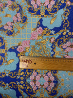 Baroque Floral Lurex Fabric by the Metre - Whotex Fabrics London