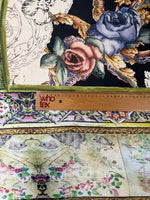 Baroque Floral Satin Fabric by the Metre - Whotex Fabrics London