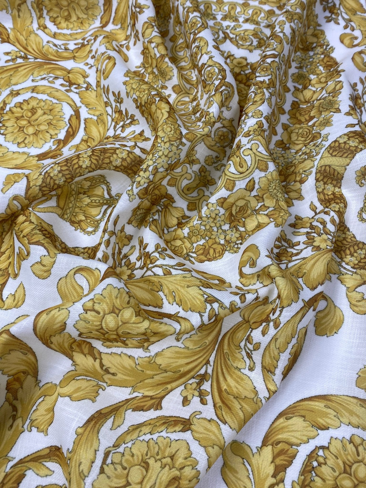 Baroque Gold and White Fabric by Metre - Whotex Fabrics London