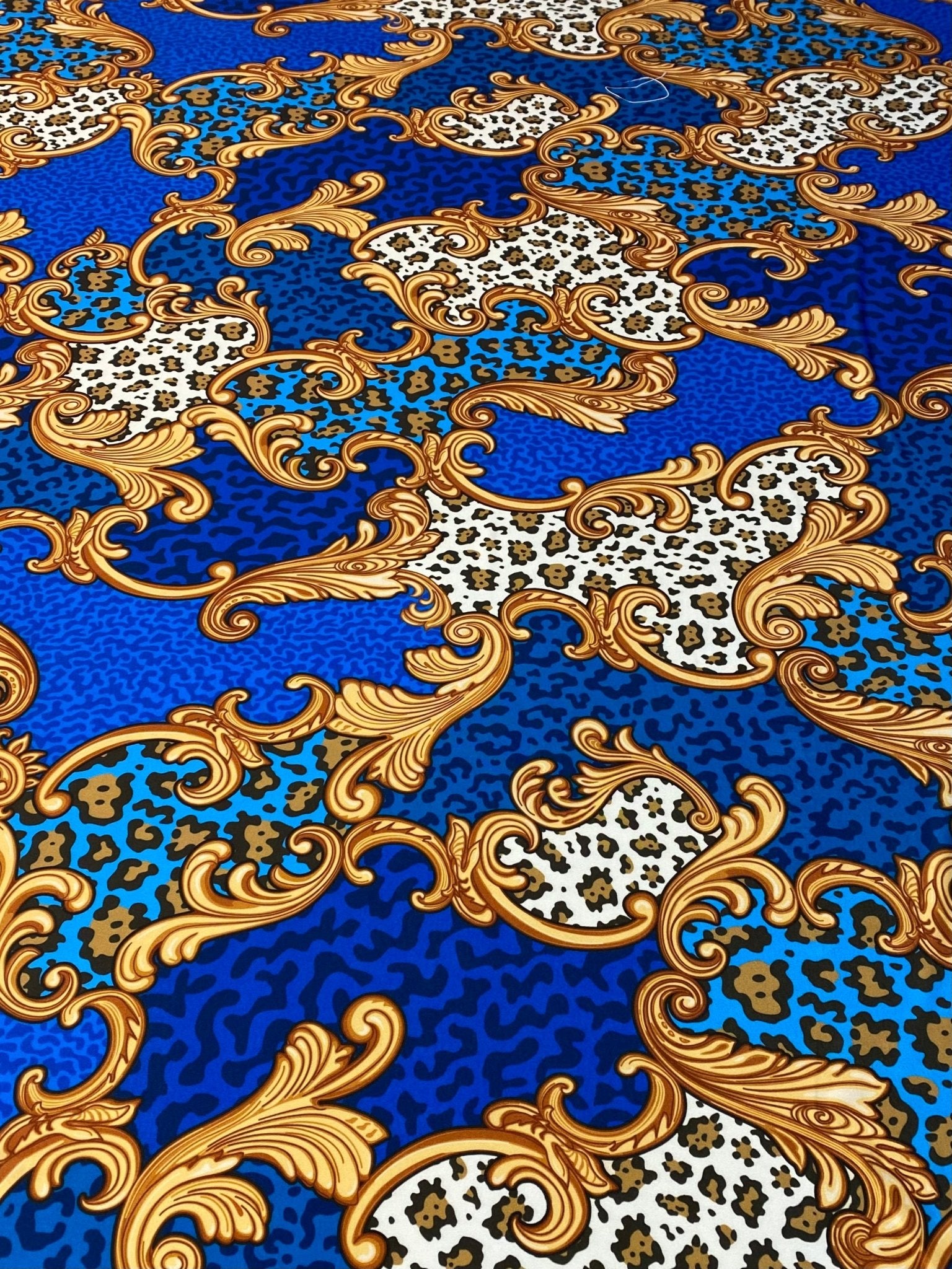 Baroque Leopard Print Fabric by Metre - Whotex Fabrics London