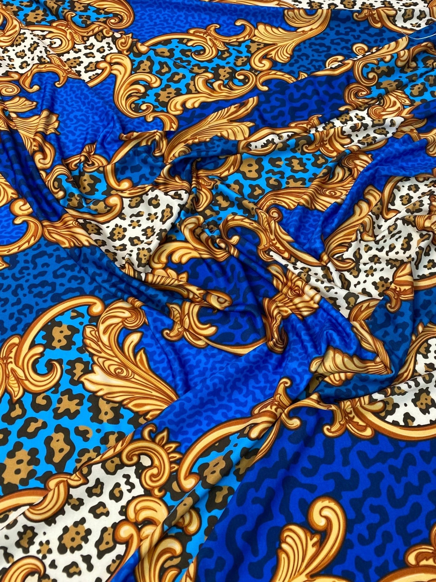 Baroque Leopard Print Fabric by Metre - Whotex Fabrics London