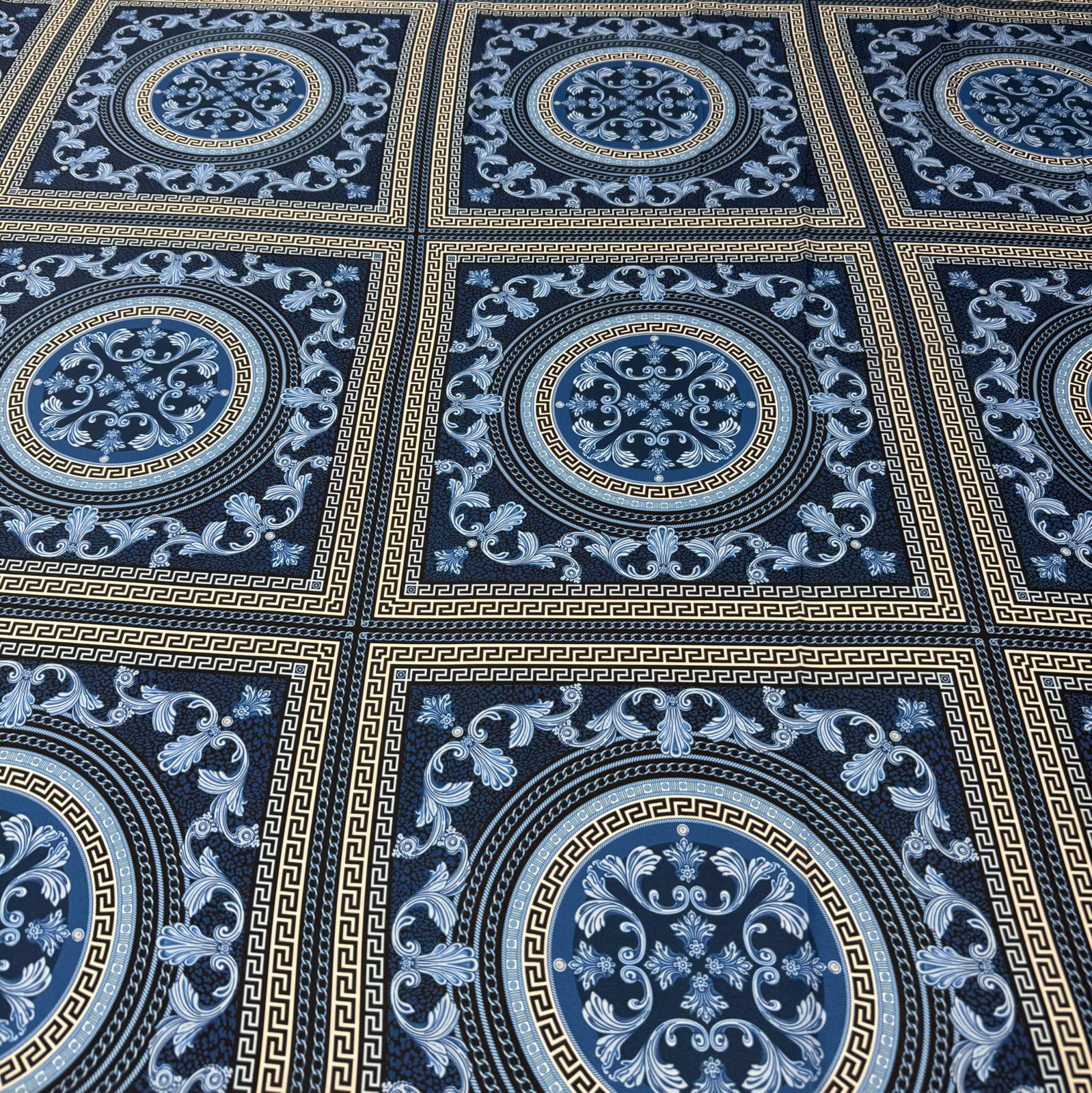 Baroque Medallion Moss Crepe Fabric by the Metre - Whotex Fabrics London