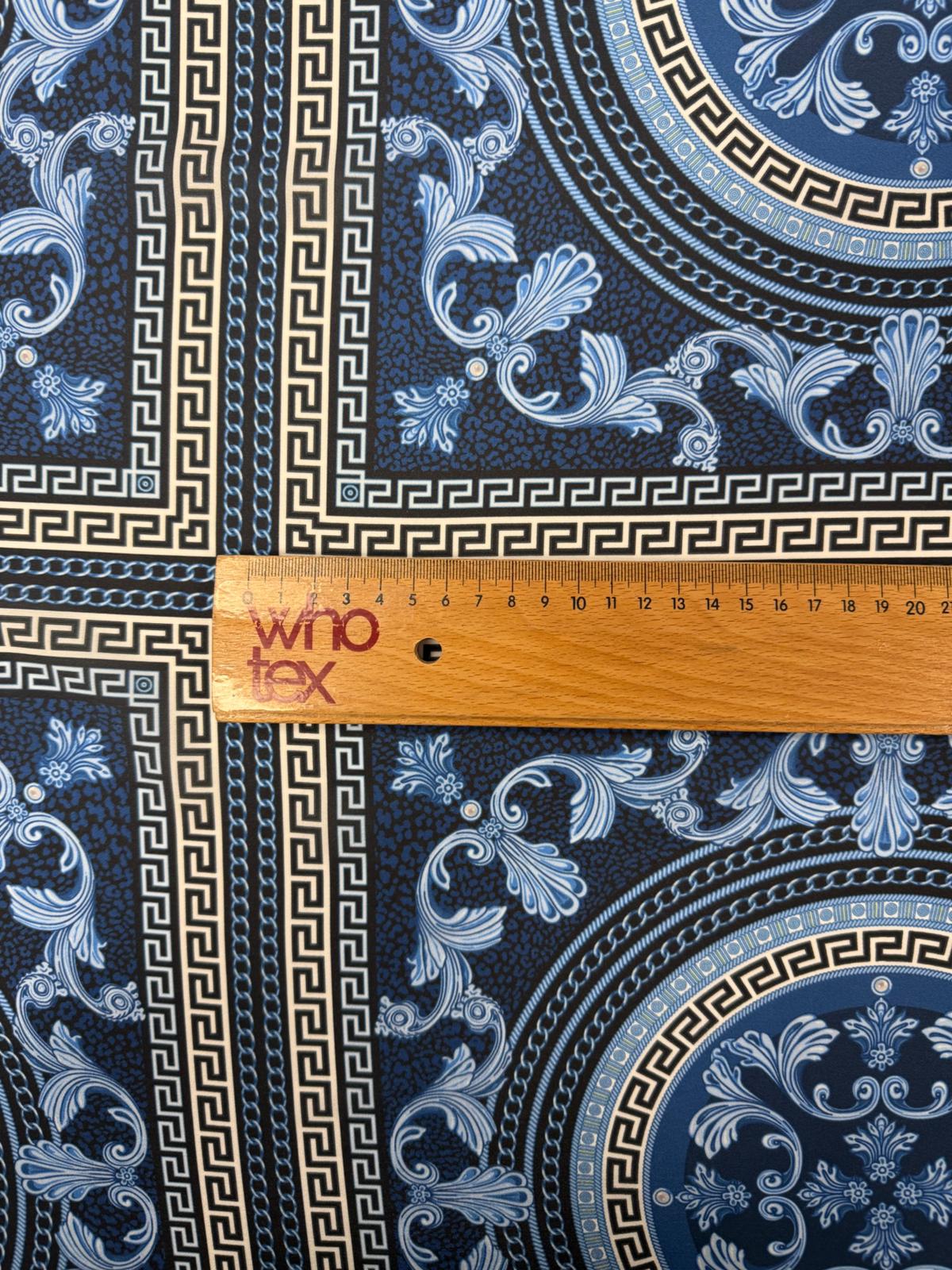 Baroque Medallion Moss Crepe Fabric by the Metre - Whotex Fabrics London