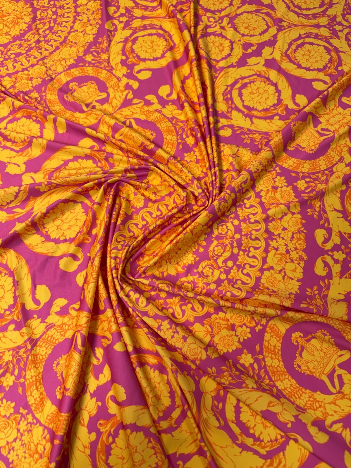 Baroque Medallion Spandex Fabric by the Metre - Whotex Fabrics London