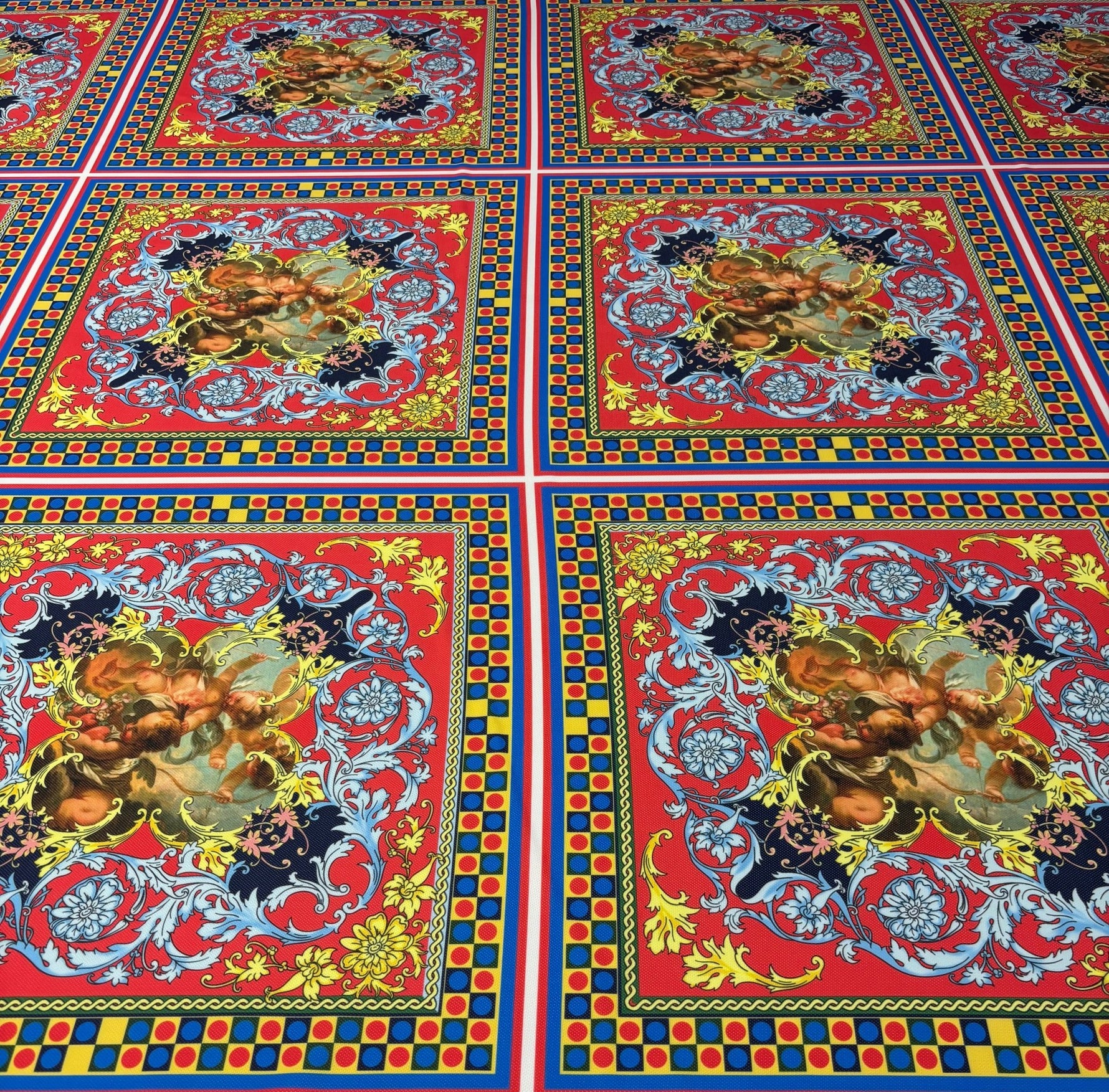 Baroque Medallion Upholstery Fabric by the Metre - Whotex Fabrics London