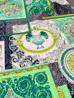 Baroque Pattern Fabric, Green Borders Soft Colors Fabric By The Yard - Whotex Online Fabric Store