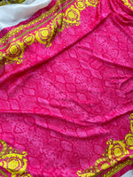 Baroque pattern fabric, Pink Silky Satin Fabric , Panel Fabric 150*100cm // 1.64 * 1.09 yard - Whotex Online Fabric Store
