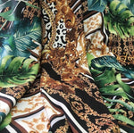 Baroque Pattern Fabric, Tropical Green And Gold Fabric - Whotex Online Fabric Store