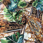 Baroque Pattern Fabric, Tropical Green And Gold Fabric - Whotex Online Fabric Store