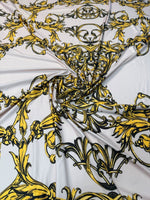 Baroque Scroll Spandex Fabric by the Metre - Whotex Fabrics London