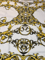Baroque Scroll Spandex Fabric by the Metre - Whotex Fabrics London