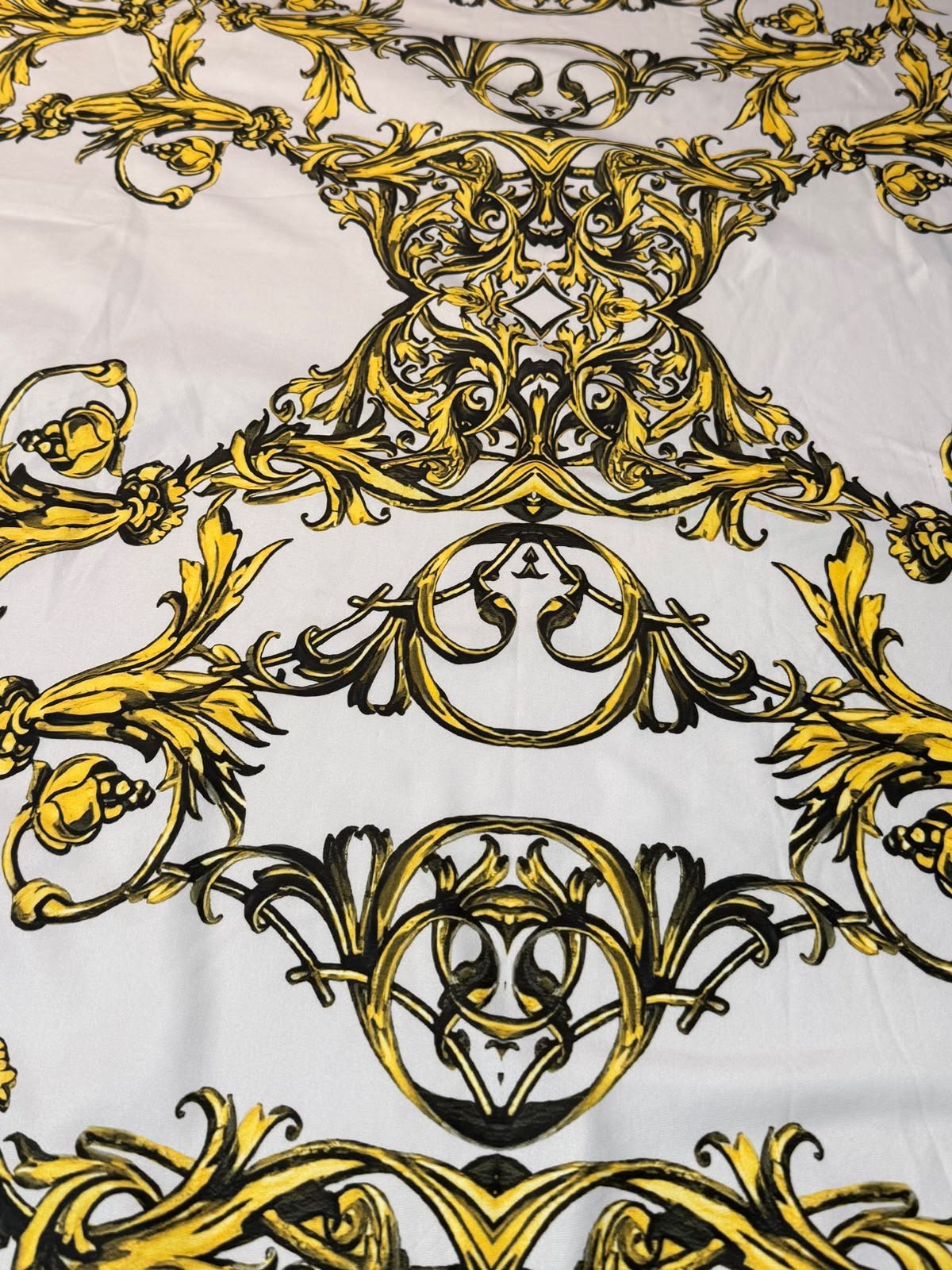 Baroque Scroll Spandex Fabric by the Metre - Whotex Fabrics London