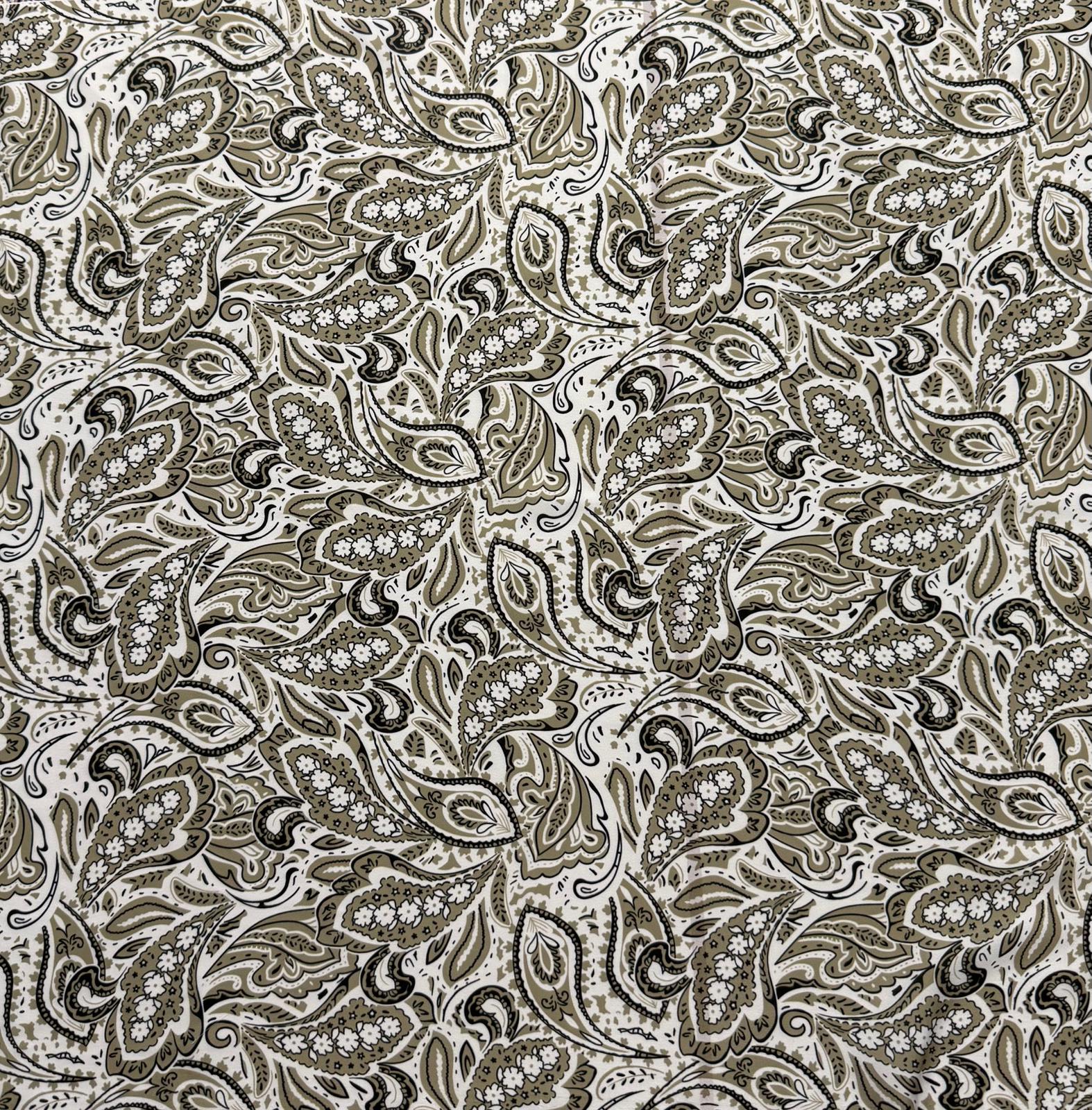 Beige & Cream Paisley Fabric by the Metre – Classic Style - Whotex Fabrics London
