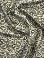 Beige & Cream Paisley Fabric by the Metre – Classic Style - Whotex Fabrics London