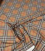 Beige Tartan Plaid Fabric by the Metre - Whotex Fabrics London