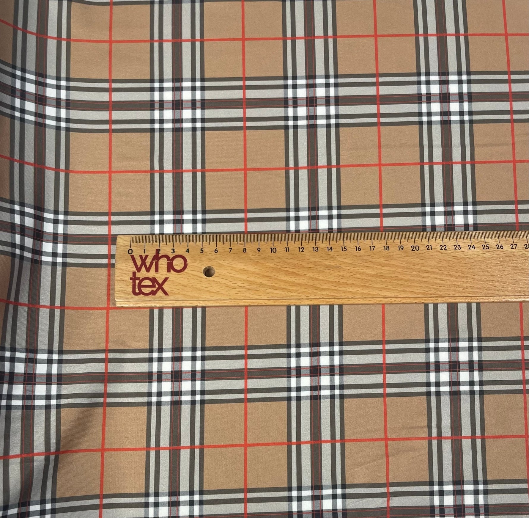 Beige Tartan Plaid Fabric by the Metre - Whotex Fabrics London