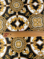 Black and Gold Medallion Fabric with Baroque Elements – Regal and Vintage Fabric - Whotex Online Fabric Store