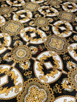 Black and Gold Medallion Fabric with Baroque Elements – Regal and Vintage Fabric - Whotex Online Fabric Store