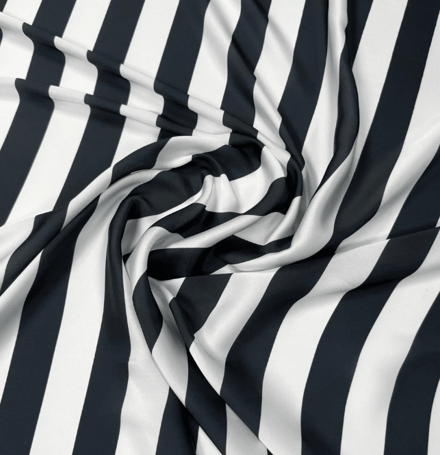 Black and White Striped Fabric by the Metre - Whotex Fabrics London