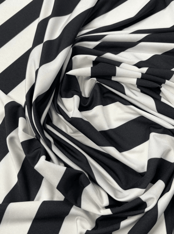 Black and White Striped Fabric by the Metre - Whotex Fabrics London