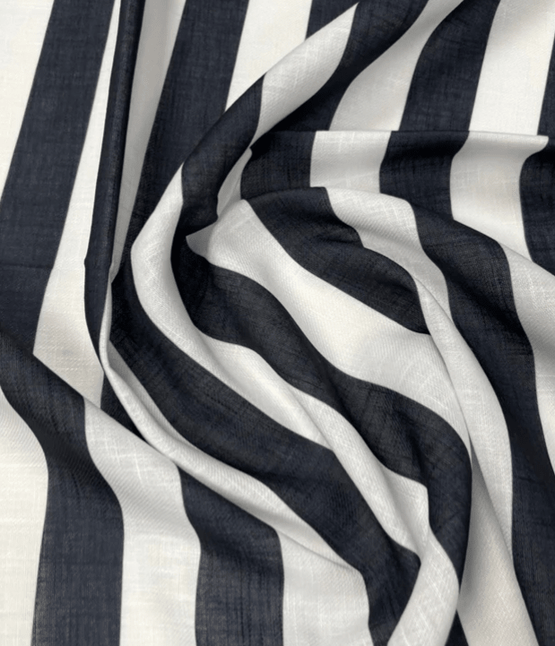 Black and White Striped Fabric by the Metre - Whotex Fabrics London