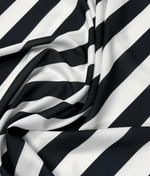 Black and White Striped Fabric by the Metre - Whotex Fabrics London