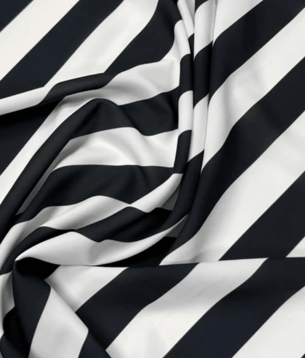 Black and White Striped Fabric by the Metre - Whotex Fabrics London