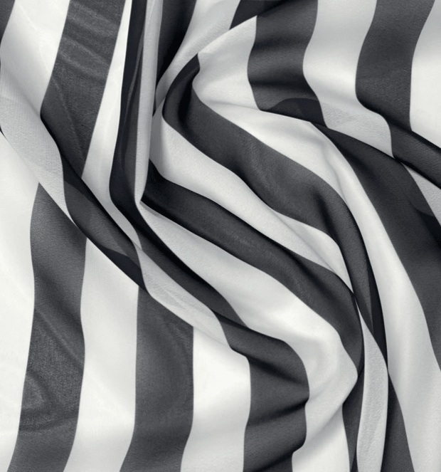 Black and White Striped Fabric by the Metre - Whotex Fabrics London