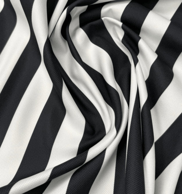 Black and White Striped Fabric by the Metre - Whotex Fabrics London