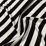 Black and White Striped Velvet Fabric by the Metre - Whotex Fabrics London