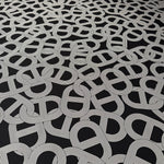 Black Geometric Pattern Fabric by the Metre - Whotex Fabrics London