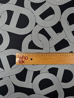 Black Geometric Pattern Fabric by the Metre - Whotex Fabrics London