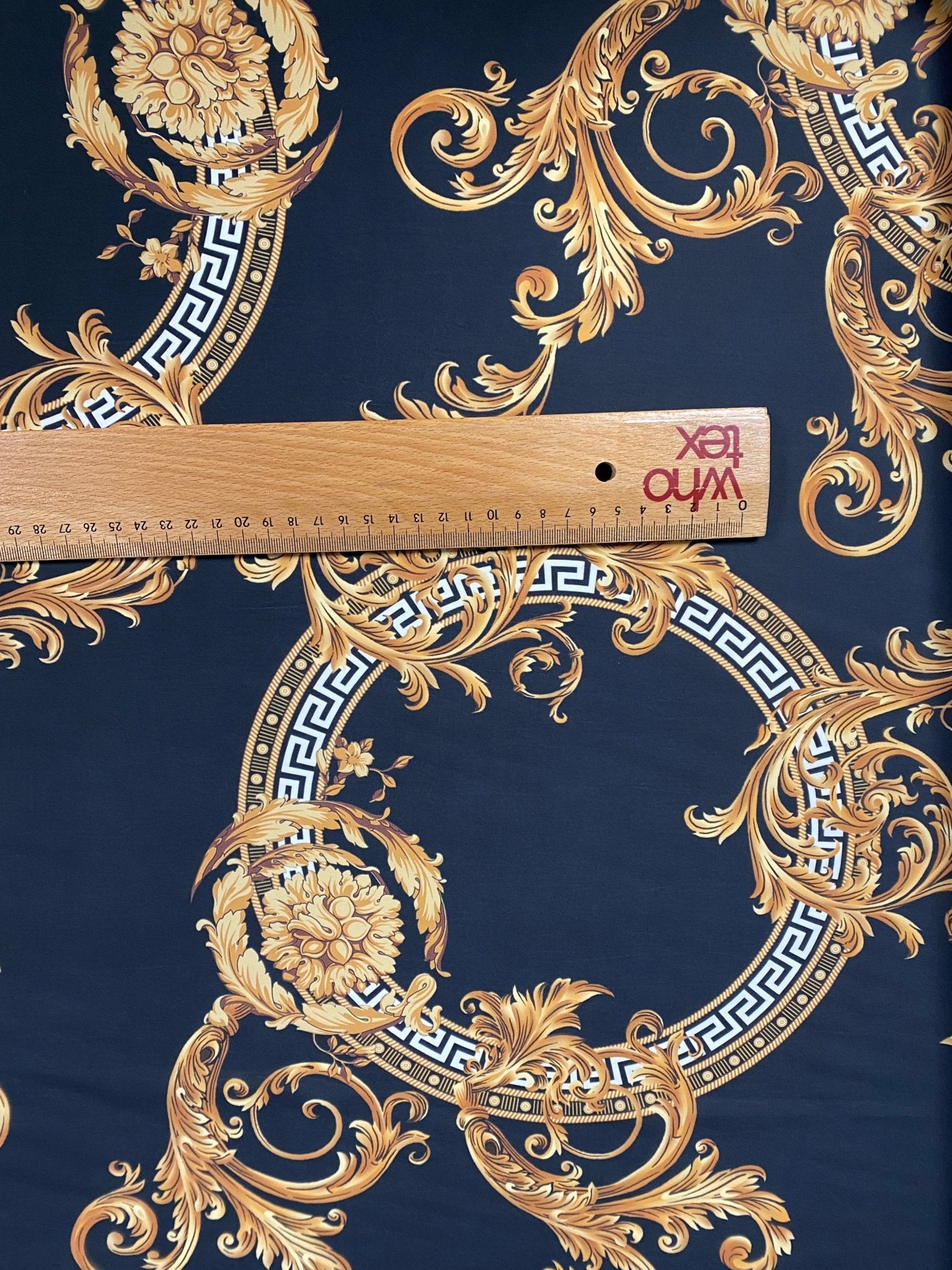 Black & Gold Baroque Crepe Fabric by the Metre – Luxury Style - Whotex Fabrics London