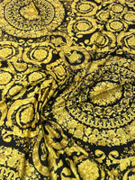 Black & Gold Baroque Spandex Fabric by the Metre - Whotex Fabrics London