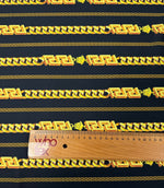 Black Gold Chain Print Fabric by the Metre - Whotex Fabrics London