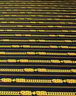 Black Gold Chain Print Fabric by the Metre - Whotex Fabrics London