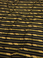 Black Gold Chain Print Fabric by the Metre - Whotex Fabrics London