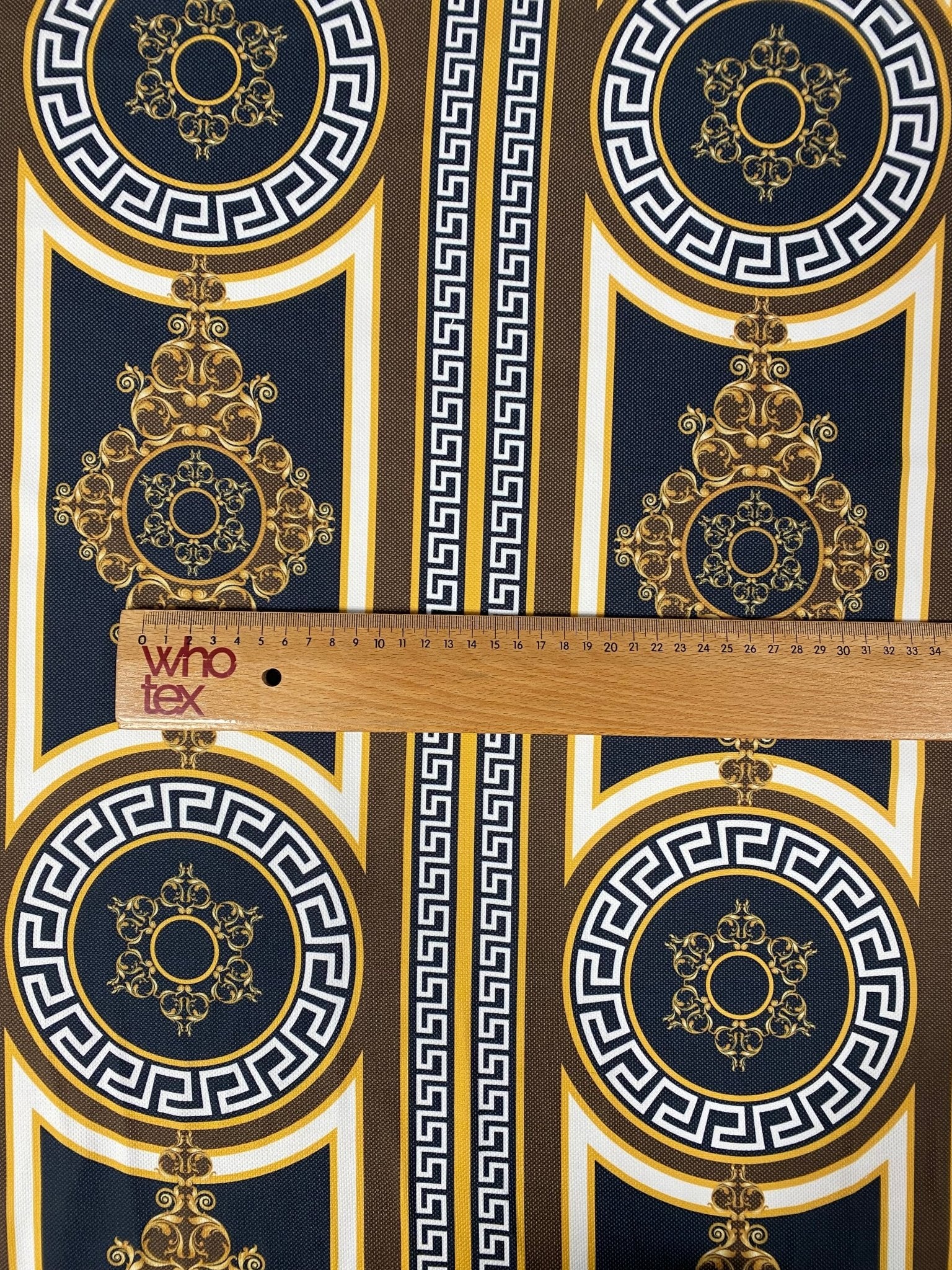 Black & Gold Upholstery Fabric – Baroque Pattern by the Metre - Whotex Fabrics London