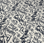 Black Graffiti Printed Table Runner - Whotex Fabrics London