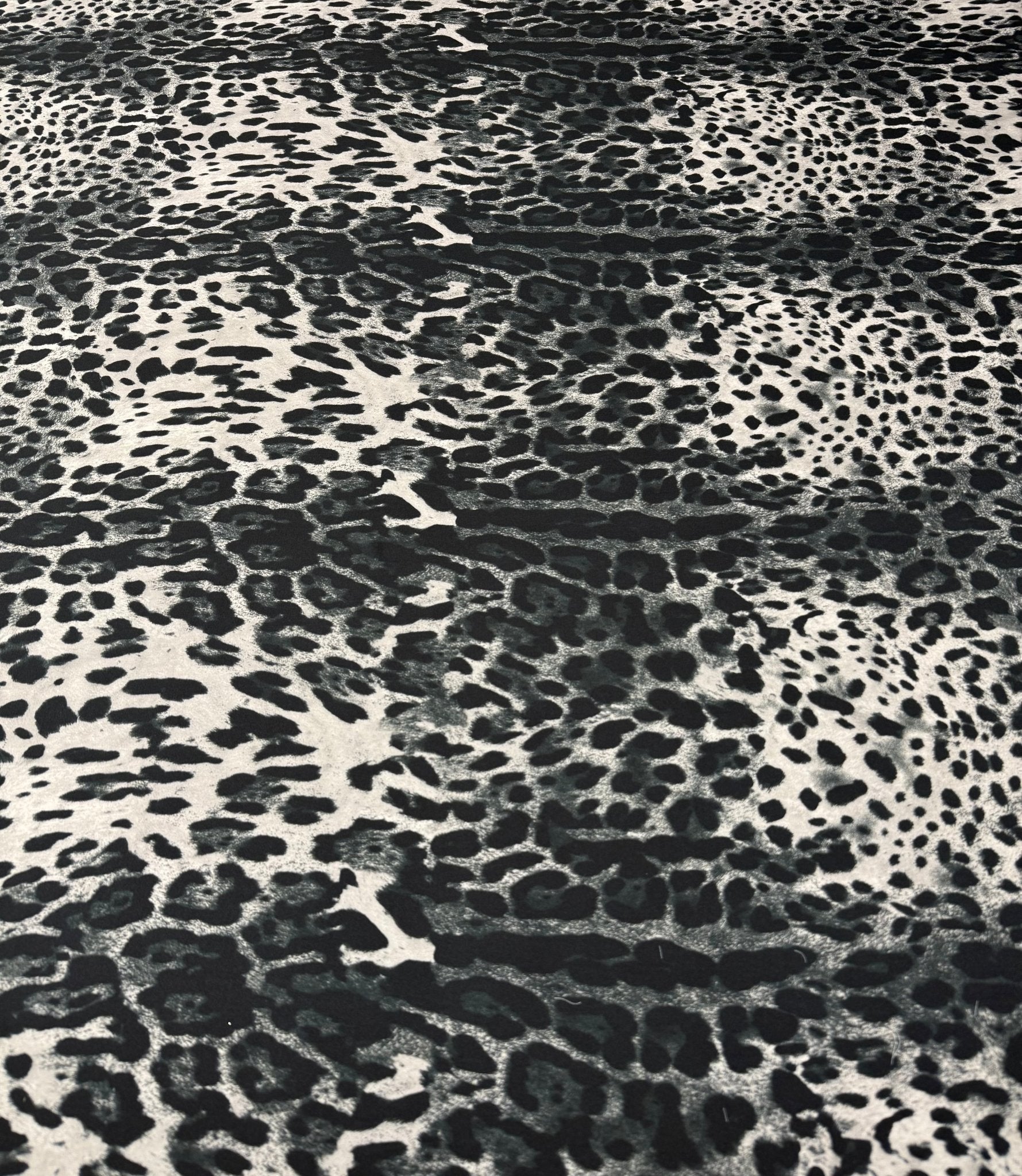 Black Leopard Fabric – Monochrome Animal Print by the Metre - Whotex Fabrics London