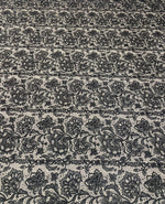 Black Metallic Floral Lace Lurex Fabric by the Metre - Whotex Fabrics London