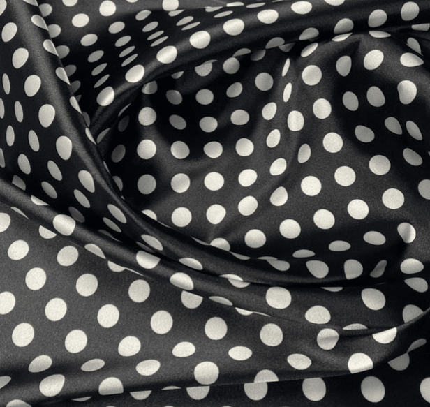 Black Polka Dot Fabric – Classic White Spot Print by the Metre - Whotex Fabrics London